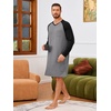 image:imageRuncati Mens Nightshirt Long Sleeve V Neck Nightgown Comfy Big amp Tall Lounge Pajama Sleepwear Sleep ShirtGrey