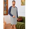 image:imageRuncati Mens Nightshirt Long Sleeve V Neck Nightgown Comfy Big amp Tall Lounge Pajama Sleepwear Sleep ShirtLight Grey
