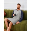 image:imageRuncati Mens Nightshirt Long Sleeve V Neck Nightgown Comfy Big amp Tall Lounge Pajama Sleepwear Sleep ShirtLight Grey