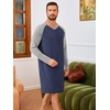 image:imageRuncati Mens Nightshirt Long Sleeve V Neck Nightgown Comfy Big amp Tall Lounge Pajama Sleepwear Sleep ShirtNavy