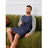 image:imageRuncati Mens Nightshirt Long Sleeve V Neck Nightgown Comfy Big amp Tall Lounge Pajama Sleepwear Sleep ShirtNavy