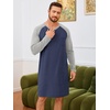 image:imageRuncati Mens Nightshirt Long Sleeve V Neck Nightgown Comfy Big amp Tall Lounge Pajama Sleepwear Sleep ShirtNavy