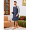 image:imageRuncati Mens Nightshirt Long Sleeve V Neck Nightgown Comfy Big amp Tall Lounge Pajama Sleepwear Sleep ShirtNavy
