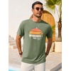 image:imageRuncati Mens Short Sleeve TShirts Casual Graphic Printed Tee Tops Crewneck Summer Beach Hawaiian Vintage ShirtArmy Green
