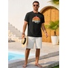 image:imageRuncati Mens Short Sleeve TShirts Casual Graphic Printed Tee Tops Crewneck Summer Beach Hawaiian Vintage ShirtBlack