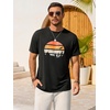 image:imageRuncati Mens Short Sleeve TShirts Casual Graphic Printed Tee Tops Crewneck Summer Beach Hawaiian Vintage ShirtBlack