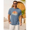 image:imageRuncati Mens Short Sleeve TShirts Casual Graphic Printed Tee Tops Crewneck Summer Beach Hawaiian Vintage ShirtBlue