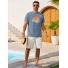 image:imageRuncati Mens Short Sleeve TShirts Casual Graphic Printed Tee Tops Crewneck Summer Beach Hawaiian Vintage ShirtBlue