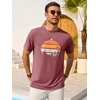 image:imageRuncati Mens Short Sleeve TShirts Casual Graphic Printed Tee Tops Crewneck Summer Beach Hawaiian Vintage ShirtBurgundy