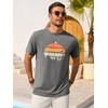 image:imageRuncati Mens Short Sleeve TShirts Casual Graphic Printed Tee Tops Crewneck Summer Beach Hawaiian Vintage ShirtGrey
