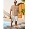 image:imageRuncati Mens Short Sleeve TShirts Casual Graphic Printed Tee Tops Crewneck Summer Beach Hawaiian Vintage ShirtKhaki