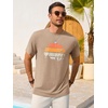 image:imageRuncati Mens Short Sleeve TShirts Casual Graphic Printed Tee Tops Crewneck Summer Beach Hawaiian Vintage ShirtKhaki