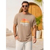 image:imageRuncati Mens Short Sleeve TShirts Casual Graphic Printed Tee Tops Crewneck Summer Beach Hawaiian Vintage ShirtKhaki