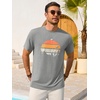 image:imageRuncati Mens Short Sleeve TShirts Casual Graphic Printed Tee Tops Crewneck Summer Beach Hawaiian Vintage ShirtLight Grey