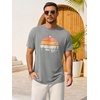 image:imageRuncati Mens Short Sleeve TShirts Casual Graphic Printed Tee Tops Crewneck Summer Beach Hawaiian Vintage ShirtLight Grey