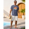 image:imageRuncati Mens Short Sleeve TShirts Casual Graphic Printed Tee Tops Crewneck Summer Beach Hawaiian Vintage ShirtNavy