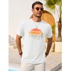 image:imageRuncati Mens Short Sleeve TShirts Casual Graphic Printed Tee Tops Crewneck Summer Beach Hawaiian Vintage ShirtWhite