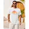 image:imageRuncati Mens Short Sleeve TShirts Casual Graphic Printed Tee Tops Crewneck Summer Beach Hawaiian Vintage ShirtWhite