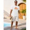 image:imageRuncati Mens Short Sleeve TShirts Casual Graphic Printed Tee Tops Crewneck Summer Beach Hawaiian Vintage ShirtWhite