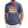 image:imageRuncati Mens Short Sleeve TShirts Casual Graphic Printed Tee Tops Crewneck Summer Beach Hawaiian Vintage ShirtNavy