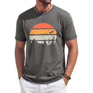 image:imageRuncati Mens Short Sleeve TShirts Casual Graphic Printed Tee Tops Crewneck Summer Beach Hawaiian Vintage ShirtGrey