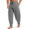 image:imageRuncati Mens Medieval Pirate Pants Renaissance Viking Ankle Banded Baggy Pants Lace Up Retro Halloween Costume TrousersGrey