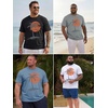 image:imageRuncati Mens Big and Tall Short Sleeve Shirts Casual Graphic Palm Tree Crewneck TShirt Summer Beach Hawaiian Vintage TeesBlue