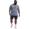 image:imageRuncati Mens Big and Tall Short Sleeve Shirts Casual Graphic Palm Tree Crewneck TShirt Summer Beach Hawaiian Vintage TeesBlue