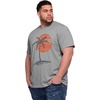 image:imageRuncati Mens Big and Tall Short Sleeve Shirts Casual Graphic Palm Tree Crewneck TShirt Summer Beach Hawaiian Vintage TeesGrey