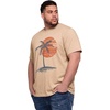 image:imageRuncati Mens Big and Tall Short Sleeve Shirts Casual Graphic Palm Tree Crewneck TShirt Summer Beach Hawaiian Vintage TeesKhaki