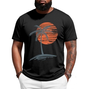 image:imageRuncati Mens Big and Tall Short Sleeve Shirts Casual Graphic Palm Tree Crewneck TShirt Summer Beach Hawaiian Vintage TeesBlack
