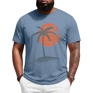 image:imageRuncati Mens Big and Tall Short Sleeve Shirts Casual Graphic Palm Tree Crewneck TShirt Summer Beach Hawaiian Vintage TeesBlue