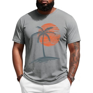 image:imageRuncati Mens Big and Tall Short Sleeve Shirts Casual Graphic Palm Tree Crewneck TShirt Summer Beach Hawaiian Vintage TeesGrey