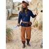 image:imageRuncati Mens Medieval Pirate Shirt Retro Lace Up Viking Renaissance Shirts Cotton Halloween Costume Faux Leather TopsNavy